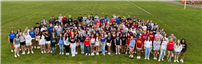 Westhampton Beach High School Class of 2024 wearing the apparel of their college of choice. thumbnail259172
